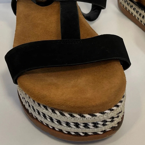 Rouge, helium,9, black and white, braided, 2.5 inch espadrille platform sandals - Picture 7 of 8